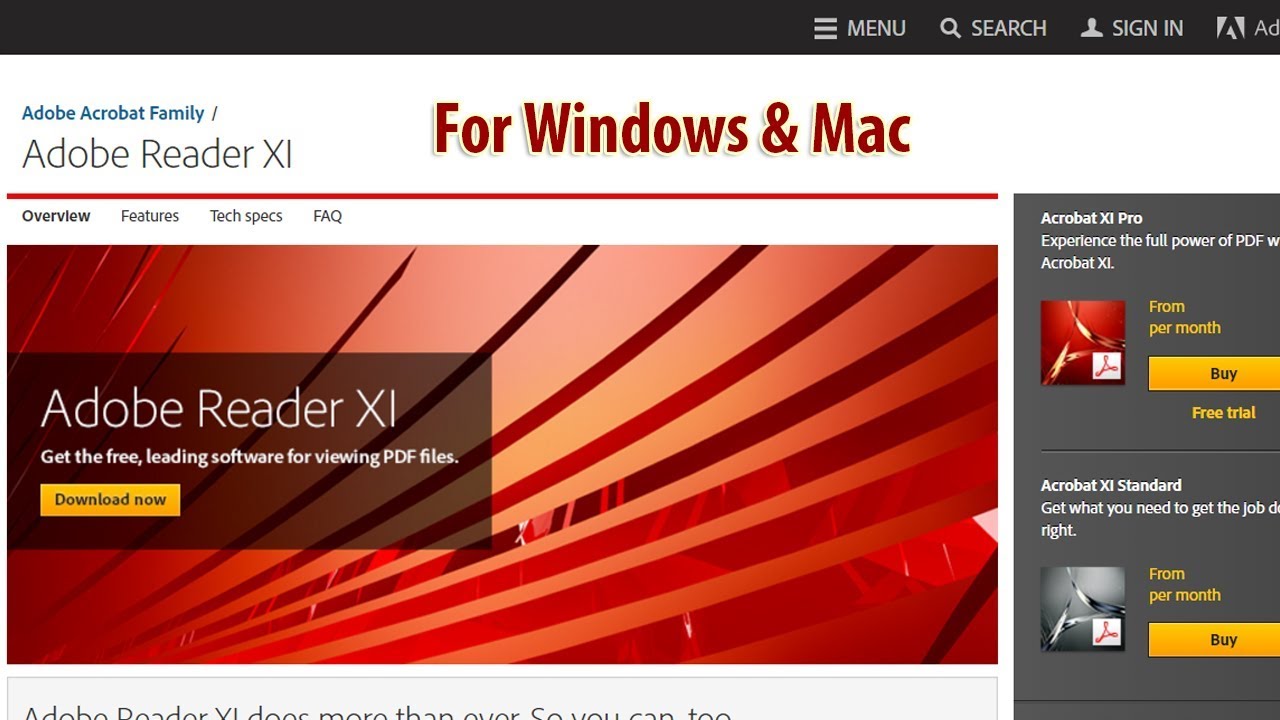 Download Acrobat Reader Xi Mac